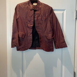 Zadig & Voltaire Burgundy Leather Jacket